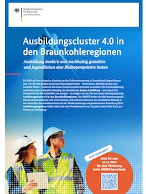 Cover des Flyers „Ausbildungscluster 4.0 in den Braunkohleregionen“
