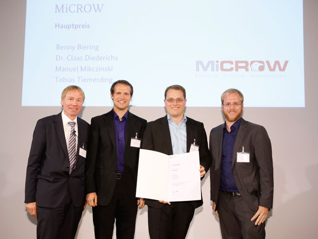 Hauptpreisträger "MiCROW": Die Oldenburger bieten insbesondere kleinen und mittelständischen Hochtechnologieunternehmen ein bislang einzigartiges Mikromontagewerkzeug an