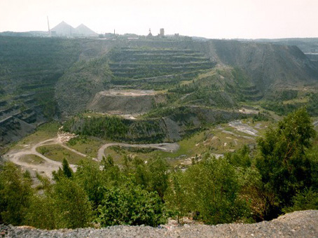 Tagebau Lichtenberg, im Bereich der "Schmirchauer Rutschung", 1991