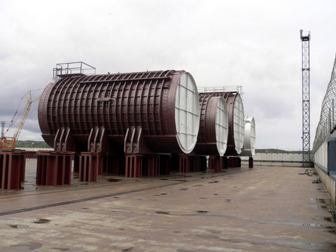 Die ersten vier eingelagerten Reaktorsektionen im Langzeitzwischenlager