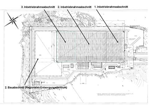 Grafische Übersicht über die Baustelle des Langzeitzwischenlagers und des Regionalen Entsorgungszentrums