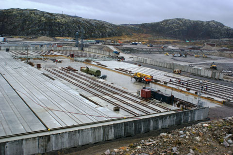 Erweiterungsfläche des zweiten Bauabschnitts und Baustelle des Entsorgungszentrums (Dritter Bauabschnitt), November 2008