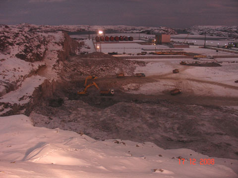 Dritter Bauabschnitt: Baugrube, Dezember 2008