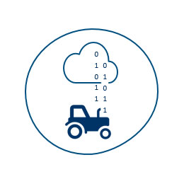 Icon Intelligente Landwirtschaft / Datenaustausch in der Landwirtschaft