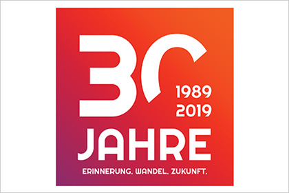 Logo 30 Jahre - 1989-2019 Erinnerung. Wandel. Zukunft