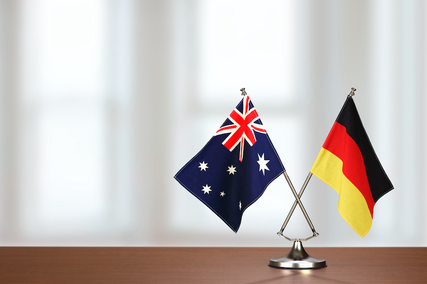 Flagge von Deutschland und Australien