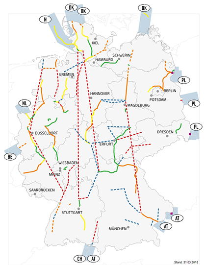 Screenshot: Bürgerdialog Stromnetze - Karte der Ausbauvorhaben