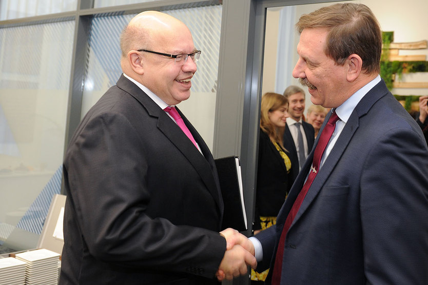 Anschließend tauschte sich Bundesminister Altmaier mit Taavi Aas, dem estnischen Minister für Wirtschaft und Infrastruktur, aus.