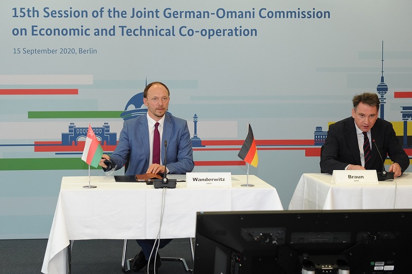 Der Parlamentarische Staatssekretär Marco Wanderwitz als Teilnehmer bei der virtuellen 15. Deutsch-Omanischen Gemischten Wirtschaftskommission.