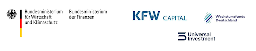 Logo BMWK, BMF, KFW Capital, Wachstumsfonds Deutschland, Universal Investment