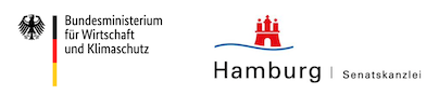 Logo des Bundesministeriums für Wirtschaft und Klimaschutz und Hamburg Senatskanzlei