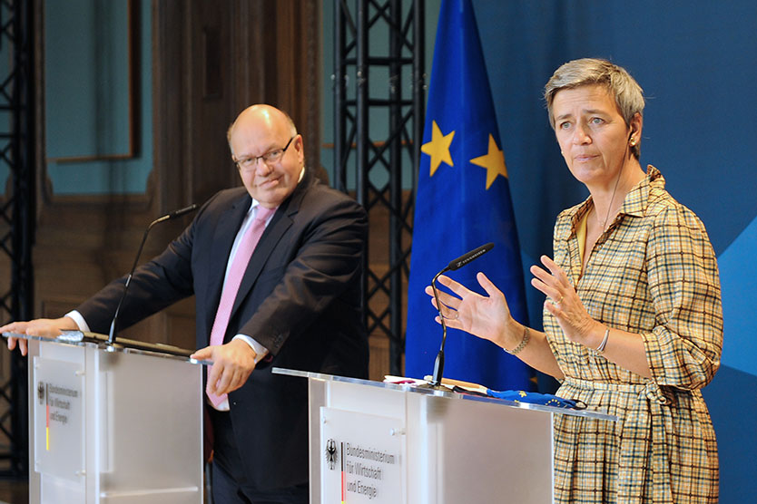 Bundeswirtschaftsminister Peter Altmaier und Exekutiv-Vizepräsidentin der Europäischen Kommission Margrethe Vestager