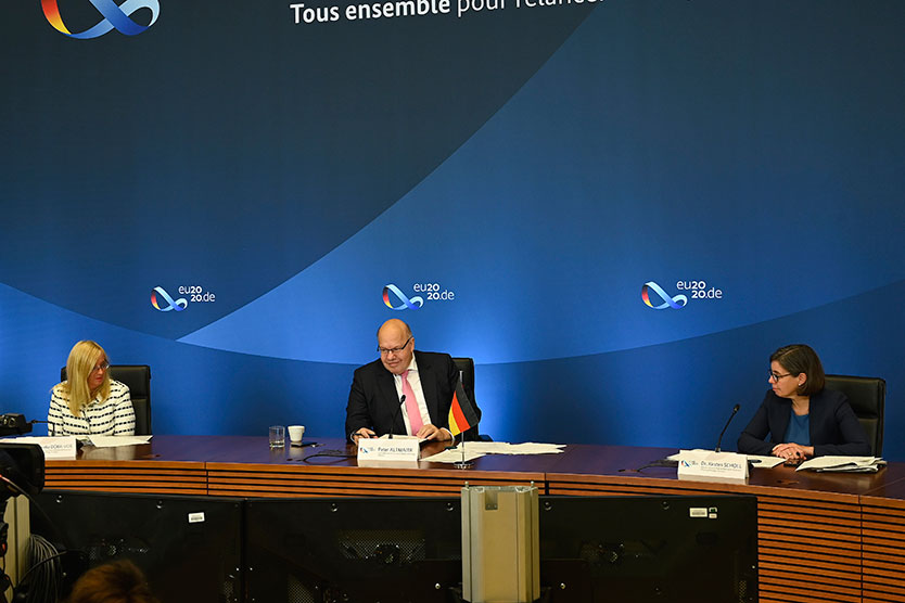 Bundeswirtschaftsminister Peter Altmaier bei der Konferenz zur Zukunft der europäischen Kohäsions- und Strukturpolitik.