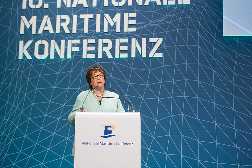 Bundeswirtschaftsministerin Brigitte Zypries spricht anlässlich der 10. Nationalen Maritimen Konferenz.