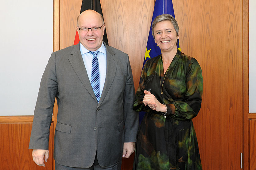 Bundeswirtschaftsminister Peter Altmaier und EU-Kommissarin für Wettbewerb Margarethe Vestager