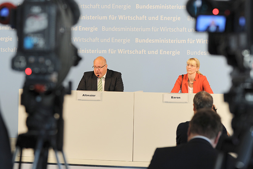Bundeswirtschaftsminister Peter Altmaier verkündet die Gewinner des Ideenwettbewerbs ‚Reallabore der Energiewende‘. 