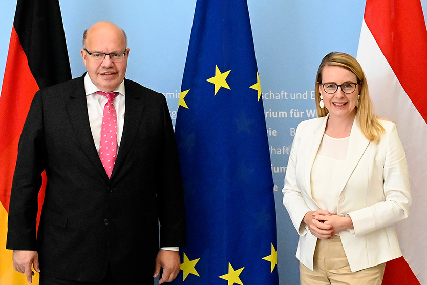 Bundesminister Altmaier und die österreichischen Ministerin für Digitalisierung und Wirtschaftsstandort, Dr. Margarete Schramböck.