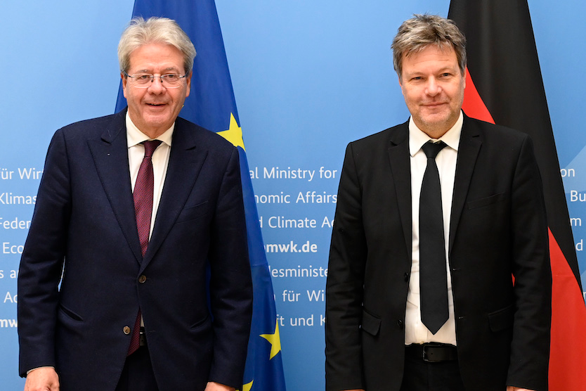 Bundesminister Robert Habeck trifft EU-Wirtschaftskommissar Gentilon