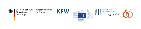 Logos des BMWi, BMF und KfW und EIB