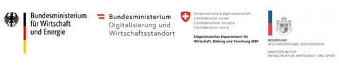 Logo des Bundesministeriums für Wirtschaft und Energie und der Wirtschaftsministerien aus Österreich, der Schweiz und Liechtenstein