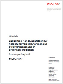 Cover der Publikation Zukünftige Handlunsgfelder zur Förderung von Maßnahmen zur Strukturanpassung in Braunkohleregionen
