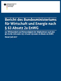 Cover der Publikation Bericht nach EnWG