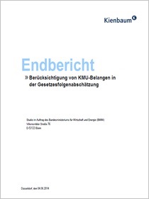 Cover der Publikation Berücksichtigung von KMU-Belangen in der Gesetzesfolgeabschätzung