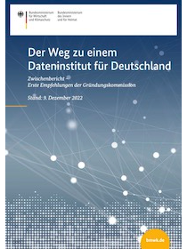 Cover des Zwischenberichts Der Weg zu einem Dateninstitut für Deutschland