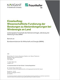 Publikationscover "Einzelauftrag: Wissenschaftliche Fundierung der Beratungen zu Abstandsregelungen bei Windenergie an Land"