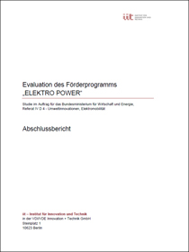 Cover "Evaluation des Förderprogramms 'ELEKTRO POWER'"