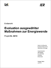 Cover der Publikation Evaluation ausgewählter Maßnahmen zur Energiewende