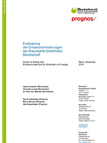 Cover der Publikation Evaluierung der Emissionsminderungen der Braunkohle-Sicherheits-Bereitschaft