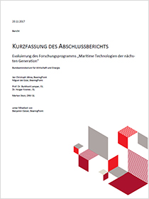 Cover der Studie Evaluierung des Forschungsprogramms „Maritime Technologien der nächsten Generation“ (Kurzfassung)