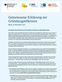 Cover der Gemeinsamen Erklärung zur Gründungsoffensive