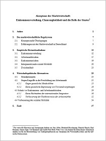 Cover der Publikation Akzeptanz der Marktwirtschaft: Einkommensverteilung, Chancengleichheit und die Rolle des Staates1