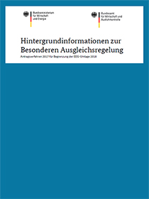 Cover der Publikation "Hintergrundinformationen zur Besonderen Ausgleichsregelung"