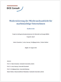 Cover der Publikation Modernisierung der Missbrauchsaufsicht für marktmächtige Unternehmen