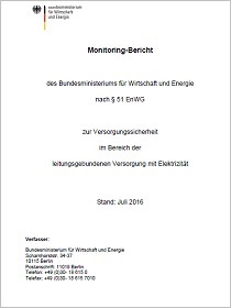 Cover der Publikation Monitoringbericht Versorgungssicherheit