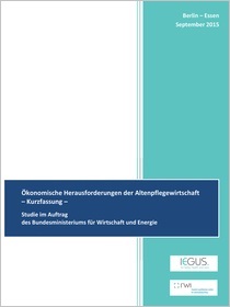 Cover der Publikation Ökonomische Herausforderungen der Altenpflegewirtschaft (Kurzfassung)