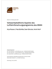 Cover der Studie Volkswirtschaftliche Aspekte des Luftfahrtforschungsprogramms des BMWi