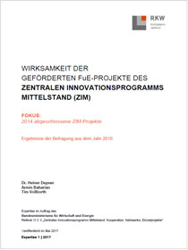 Cover der Studie Wirksamkeit der geförderten FuE-Projekte des ZIM