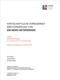Cover der Studie Wirtschaftliche Wirksamkeit der Förderung von ZIM-NEMO-Netzwerken