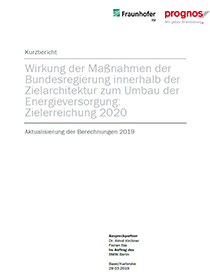 Cover der Publikation Wirkung der Maßnahmen der Bundesregierung innerhalb der Zielarchitektur zum Umbau der Energieversorgung: Zielerreichung 2020