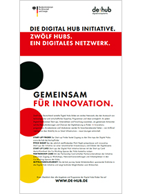 Cover des Flyers Die Digital Hub Initiative. Gemeinsam für Innovation.
