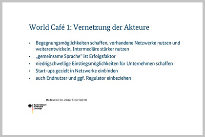Cover der Präsentation Ergebnisse des World Café