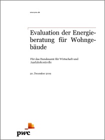 Cover der Publikation "Evaluation der Energieberatung für Wohngebäude (2014-2018)"