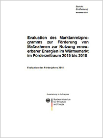 Cover der Publikation "Evaluation des Marktanreizprogramms zur Förderung von Maßnahmen zur Nutzung erneuerbarer Energien im Wärmemarkt (MAP) im Förderzeitraum 2015 bis 2018"
