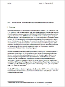 Cover der Publikation "Evaluierung der Spitzenausgleich-Effizienzsystemverordnung (SpaEfV)"