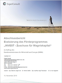 Cover der Publikation Evaluierung des Förderprogrammes „INVEST - Zuschuss für Wagniskapital“