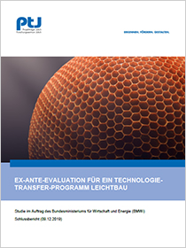 Cover der Publikation Ex -Ante Evaluation für ein Technologietransfer-Programm Leichtbau